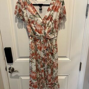 Elegant Floral Wrap Maxi Dress